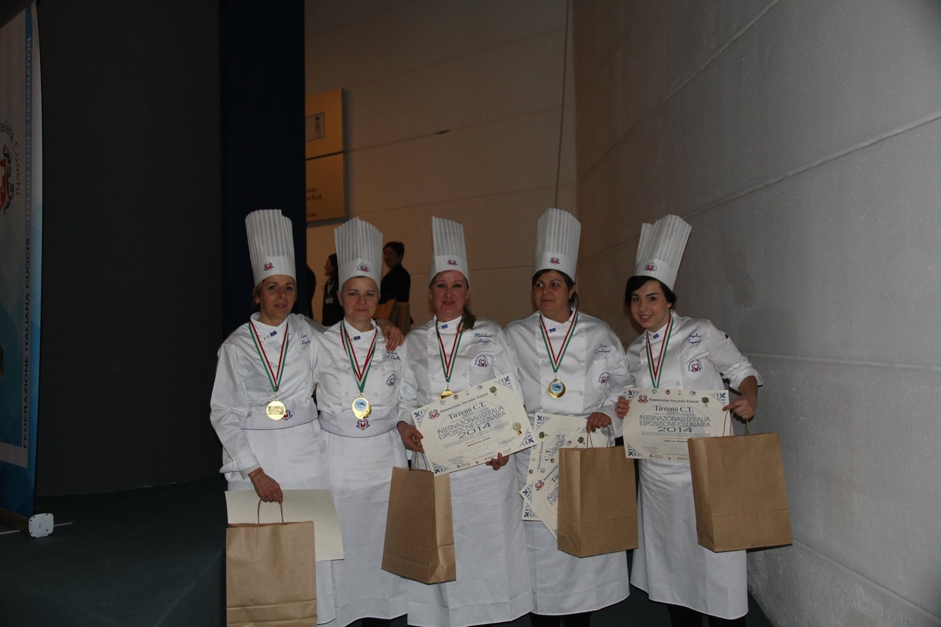 Enrica Romani is part of the women's team of Associazione Cuochi Arezzo that win gold medal at the International Italian Culinary Expo TIRRENO C.T.